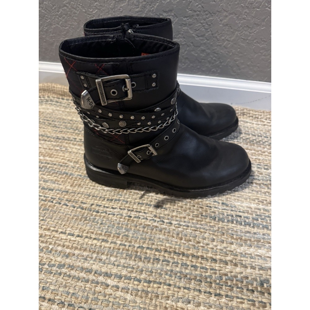 Harley Davidson Black Shay 6 Inch Motorcycle Boots